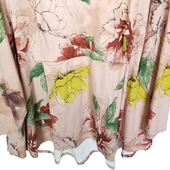 Melissa McCarthy Seven 7 Womens 3X Pink Floral Lon - Picture 4 of 10